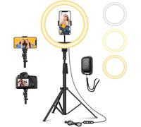 YOHOOLYO 12" Ring Light con trípode 64" Anillo luminoso LED con 10 Brillo, 3 Modos de Iluminación, Trípode Smartphone Selfie LED Anillo Luz para Maquillaje, Fotografía, YouTube y Video Selfie