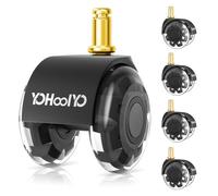 YOHOOLYO Juego de 5 Ruedas Rodillos Giratorias Repuestos Sillas de Oficina, 10 x 22 mm, Silenciosas y Suaves, para Sillas de Oficina, Escritorio, Muebles, Alfombrilla de Protección para el Suelo