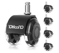 YOHOOLYO Ruedas Silla Oficina 11x22mm 5 PCS Ruedas Silla Gaming Silencio y Ruedan Suave para Suelo de Madera Cualquier Piso Fácil de Instalar