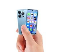 YOHOPE Mini Smartphone 3.88 Pulgadas HD Pantalla Dual SIM Dual Standby reconocimiento Facial FaceID para niños y Estudiantes Copia de Seguridad versión desbloqueada (azul-3G)