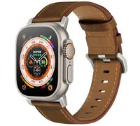 Yohryi Compatible con Apple Watch Band de 49 mm, 45 mm, 44 mm, 42 mm, 41 mm, 40 mm, 38 mm, correa de repuesto de cuero genuino Crazy Horse para iWatch Ultra 1 2 Series 9 8 7 6 5 4 3 2 1 SE