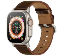 Yohryi Compatible con Apple Watch Band de 49 mm, 45 mm, 44 mm, 42 mm, 41 mm, 40 mm, 38 mm, correa de repuesto de cuero genuino Crazy Horse para iWatch Ultra 1 2 Series 9 8 7 6 5 4 3 2 1 SE