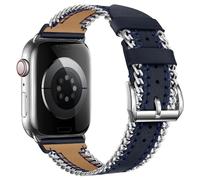 Yohryi Compatible con Apple Watch Correa 49mm 45mm 44mm 42mm 41mm 40mm 38mm, correa de cuero genuino con cierre de metal para iWatch Ultra 1 2 Series 9 8 7 6 5 4 3 2 1 SE,Blue,38/40/41mm