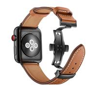 Yohryi Compatible con Apple Watch Correa 49mm 45mm 44mm 42mm 41mm 40mm 38mm, correa de cuero genuino con cierre de mariposa para iWatch Ultra 1 2 Series 9 8 7 6 5 4 3 2 1 SE,Brown 2,42/44/45/49mm