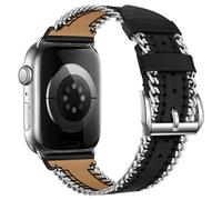 Yohryi Compatible con Apple Watch Correa 49mm 45mm 44mm 42mm 41mm 40mm 38mm, correa de cuero genuino con cierre de metal para iWatch Ultra 1 2 Series 9 8 7 6 5 4 3 2 1 SE,Black,38/40/41mm
