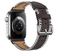 Yohryi Compatible con Apple Watch Correa 49mm 45mm 44mm 42mm 41mm 40mm 38mm, correa de cuero genuino con cierre de metal para iWatch Ultra 1 2 Series 9 8 7 6 5 4 3 2 1 SE,Gray,38/40/41mm