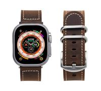 Yohryi Compatible con Apple Watch Correa 49mm 45mm 44mm 42mm 41mm 40mm 38mm, correa de repuesto de cuero Crazy Horse vintage para iWatch Series 9 8 7 6 5 4 3 2 1 SE Ultra 2 Ultra,Brown,41/40/38mm