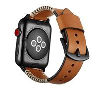 Yohryi Compatible con Apple Watch Correa 49mm 45mm 44mm 42mm 41mm 40mm 38mm, Pulsera de Cuero Genuino de Grano Superior para iWatch Ultra2 Ultra Series 9 8 7 6 5 4 3 2 1 SE,Brown,42/44/45/49mm