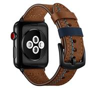 Yohryi Compatible con Apple Watch Correa 49mm 45mm 44mm 42mm 41mm 40mm 38mm, pulsera de repuesto de cuero genuino vintage para iWatch Ultra2 Ultra Series 9 8 7 6 5 4 3 2 1 SE,Brown,42/44/45/49mm