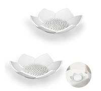 YoHyien 2 Piezas Jabonera de Silicona, Jabonera Baño con Drenaje, Jaboneras para Pastillas de Jabon, Saboneteira Diseño Antideslizante para Ducha, Cocina Fregadero (Blanco)