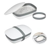YoHyien 2 Piezas Jabonera de Viaje, Impermeable Jabonera con Tapa, Portátil Jaboneras para Pastillas de Jabon, Saboneteira con Almohadillas y Banda de Silicona para Baño, Gimnasio, Camping, Senderismo