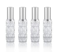 YoHyien 4 Piezas Atomizador Perfume Recargable 10ml, Bote Colonia Viaje Rellenable, Pequeño Pulverizador Perfume Recargable, Decants Perfumes de Vidrio, Mini Frasco Colonia Portátil (Plateado)