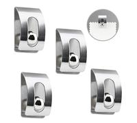 YoHyien 4 Piezas Clips de Pared de Acero Inoxidable para Notas, Porta Notas y Facturas Autoadhesivo con Gravity Ball Lock, Clip Creativo para Mostrar Fotos y Pósteres para Hogar y Oficina (Plata) (4)