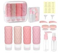 YoHyien 8 Piezas Botes Viaje Rellenables 100ml, Juego de Botellas Viaje Silicona, Envases para Viajar en Avion a Prueba de Fugas, Frascos sin BPA, Kit Higiene para Champu, Gel, Crema, y Loción