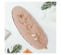 YoHyien Bandeja Joyas de Cerámica, Bandeja para Joyas con Forma de Pluma, Cuenco Decorativo Llaves, Vaciabolsillos Recibidor, Plato Decorativo para Anillos, Collares, Pulseras (Rosa)