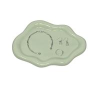 YoHyien Bandeja Joyas en Forma de Nube, Bandeja para Joyas de Cerámica, Cuenco Decorativo Llaves, Bandeja para Cosméticos, Perfume, Bandeja para Anillos, Collares, Pulseras (Verde)