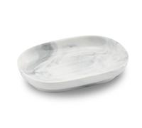 YoHyien Jabonera Ceramica Antideslizante, Jabonera Marmol para Pastillas de Jabon y Esponja, Saboneteira para Baño, Cocina, Ducha (Gris)