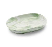 YoHyien Jabonera Ceramica Antideslizante, Jabonera Marmol para Pastillas de Jabon y Esponja, Saboneteira para Baño, Cocina, Ducha (Verde)