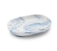 YoHyien Jabonera Ceramica Antideslizante, Jabonera Marmol para Pastillas de Jabon y Esponja, Saboneteira para Baño, Cocina, Ducha (Azul)