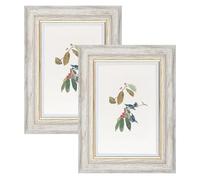 YoHyien Set di 2 Cornici Foto Vintage 10x15 cm, Cornici Portafoto Shabby Chic da Parete e Tavola, Quadro Portafoto Decorative da Appendere Al Muro, Orizzontale e Verticale (Bianco, 10 x 15 cm)