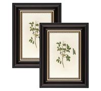 YoHyien Set di 2 Cornici Foto Vintage 10x15 cm, Cornici Portafoto Shabby Chic da Parete e Tavola, Quadro Portafoto Decorative da Appendere Al Muro, Orizzontale e Verticale (Nero, 10 x 15 cm)