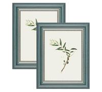 YoHyien Set di 2 Cornici Foto Vintage 15x20 cm, Cornici Portafoto Shabby Chic da Parete e Tavola, Quadro Portafoto Decorative da Appendere Al Muro, Orizzontale e Verticale (Verde, 15 x 20 cm)