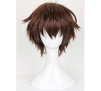 Yoichi Saotome - Peluca para Seraph del extremo, pelo sintético corto marrón para cosplay + gorro de peluca como se muestra en la imagen