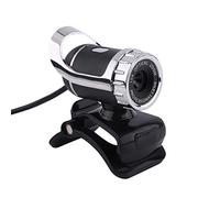 Yoidesu Cámara USB para computadora portátil, enfoque manual, cámara web HD con micrófono integrado, mini cámara web Plug and Play, rotación de 360° (plata)