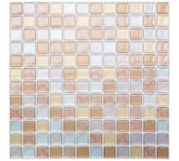 Yoillione Azulejos Adhesivos de Mosaico 3D, Impermeable Pegatinas Adhesivas de Pared para Baño Cocina, 4 Piezas