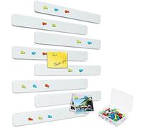 Yoillione Tablero de Fieltro de Tiras, 8 Tablones de Anuncios de Notas para Office Casa, Tablero Decorativo de Pared Autoadhesivo con 40 Chinchetas, Blanco