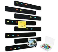 Yoillione Tablero de fieltro para tablones de anuncios, tablón de anuncios cuadrado, azulejos de corcho negro, tablero autoadhesivo para decoración de pared con 20 chinchetas