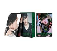 Yoimckay 55 piezas Stray Kids Postales fotográficas, BangChan Mini Merch Photo Cards, tarjetas de felicitación Kpop láser con caja de postales, los mejores regalos para los amantes de los Kpop