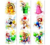 Yoimckay 9 Piezas Dibujos Animados Game Póster, 20 x 25 cm, Anime Animal Acuarela Poster Muro Decorar, Póster Impreso Estético Artístico para Decoración Dormitorio, Sala de Estar