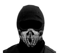 Yoimckay Máscara de pasamontañas unisex con estampado fantasma, buena para la guerra, juego de Halloween, cosplay, máscara de calavera para moto fantasma, máscara facial negra