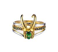 YOISMO Loki Ring - 3 en 1 Loki Ring Film Cosplay Traje Accesorios Joyería Anillos, Plata Thor Anillo para Mujeres Hombres Marvel Fans Joyería Regalo Anillo, Metal, Metal