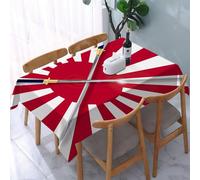 YOIUE Mantel Rectangular,Japonés, Sol Naciente Inspirado en Dos largas Banderas simbólicas japonesas,Fácil de Limpiar,Lavable a máquina,Duradero, Rectangular,para casa,Restaurante,Banquete,137x183 cm