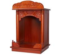 YOIUTRGDK Estante del Altar de Buda, santuarios budistas, Estante de Pared, Estatua de Fengshui Chino, Vitrina for el Dios de la Riqueza Guan Gong Guanyin, decoración del hogar(Brown,60 * 40 * 32cm)
