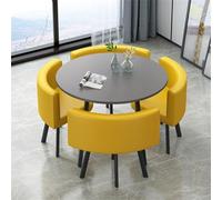 YOIUTRGDK Juego De Mesa Y Silla De Club Mesa De Recepción Y Silla Mesa De Negociación Combinada Mesa De Conferencias Redonda Juego De Mesa De Comedor for Sala Adecuado for Salón(Yellow)
