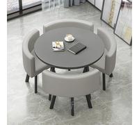YOIUTRGDK Juego De Mesa Y Silla De Club Mesa De Recepción Y Silla Mesa De Negociación Combinada Mesa De Conferencias Redonda Juego De Mesa De Comedor for Sala Adecuado for Salón(Light Gray)