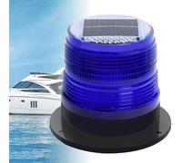 YOIUTRGDK Luz de advertencia estroboscópica solar for navegación en barco, luz intermitente de seguridad con base magnética fuerte, luz de advertencia marina impermeable for tráfico, fábrica(Blue)