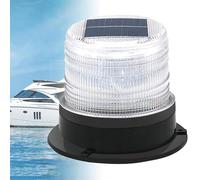 YOIUTRGDK Luz de advertencia estroboscópica solar for navegación en barco, luz intermitente de seguridad con base magnética fuerte, luz de advertencia marina impermeable for tráfico, fábrica(White)