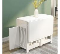 YOIUTRGDK Mesas De Comedor Plegables, Mesa De Hoja Abatible con Cajón, Mesas De Comedor Plegables Pueden Almacenar 4 Sillas, Mesas Y Sillas Plegables Que Ahorran Espacio(B)