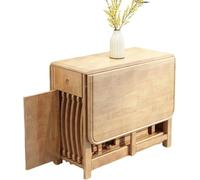 YOIUTRGDK Mesas De Comedor Plegables, Mesa De Hoja Abatible con Cajón, Mesas De Comedor Plegables Pueden Almacenar 4 Sillas, Mesas Y Sillas Plegables Que Ahorran Espacio(A)