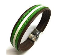 YOJAN PIEL | Pulsera De Cuero Con Bandera De Andalucía Con Cierre De Seguridad | Complementos de Moda Unisex