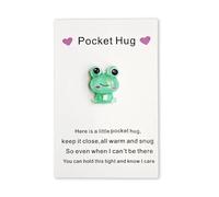YOJO Ficha de rana de abrazo de bolsillo, cosas lindas con tarjetas de felicitación, apoyo emocional, regalos de relación a larga distancia, regalos de cumpleaños y día de San Valentín