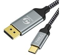 YOJOCK Cable USB C DisplayPort 4K@60Hz/144Hz/120Hz 2K@240Hz Thunderbolt 3 DisplayPort Cable Tipo C DP para MacBook Pro, Mac Mini, DELL XPS 6.6Ft