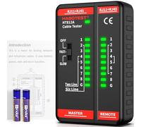 YOJOCK Probador de Cable de Red RJ11 RJ45 LAN, Network Ethernet Tester Cables LAN para Cables CAT5 CAT5E CAT6 CAT6A CAT7, Diseño Desmontable
