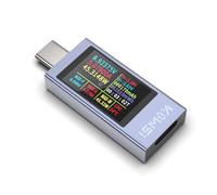 YOJOCK USB C Tester Voltímetro Amperímetro, 4-30V 0-12A Tipo C Probadores de Medidor de Courant et de Tension Voltmetre Amperemetre Capacité Alimentation Wattmètre Chargeur Détecteur (USB C Tester)