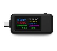 YOJOCK USB C Tester Voltímetro Amperímetro, Pantalla Digital LCD Multímetro Probadores de Medidor de Potencia Capacidad de Carga Detector de Mesa de Prueba (Versión clásica)