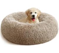 YOJOGEE Cama calmante para perros medianos y pequeños, camas de perro esponjosas antiansiedad, cama antideslizante de felpa para abrigar, cama redonda de piel sintética para mascotas